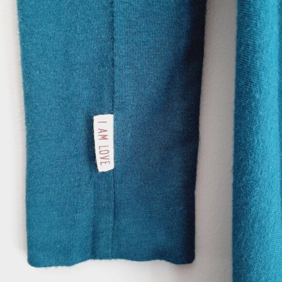 NICOLE BRIDGER Cowl Neck Dolman Sleeve Dress Bamboo Organic Cotton Blue Sz S - Picture 4 of 16